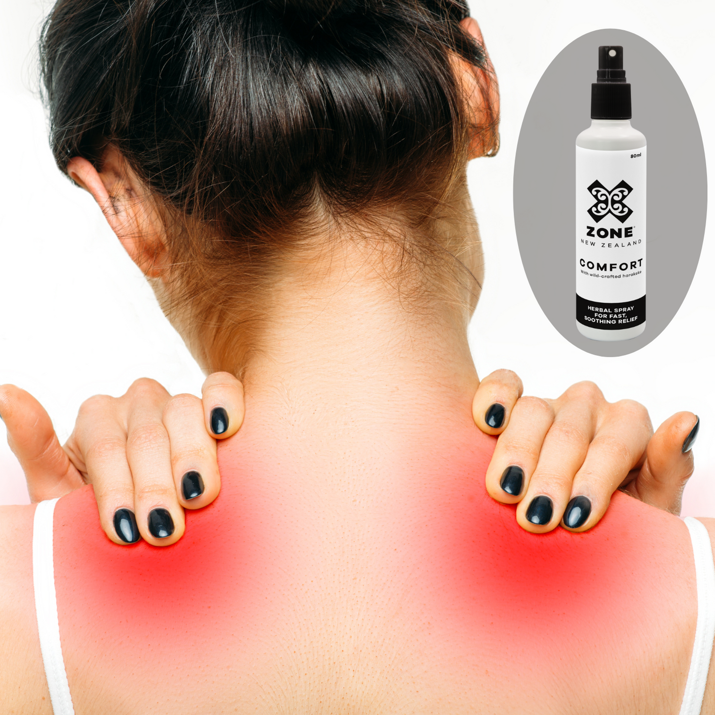 X-ZONE Comfort Spray Bottle Female Rubbing Back Shoulders Inflammation 